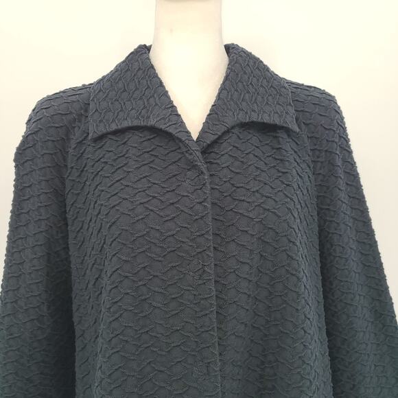 ARMANI Collezioni Car Coat Blazer Jacket Size 8 Snap Front Shoulder Pads Collar - Picture 2 of 13